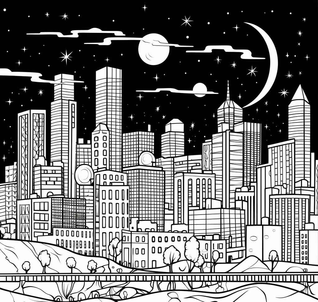 Desenho de Cidade Desenho Colorir Imprimir 58