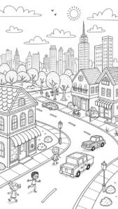 Desenho de Cidade Desenho Colorir Imprimir 59