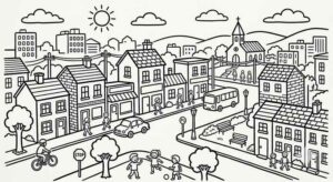 Desenho de Cidade Desenho Colorir Imprimir 64