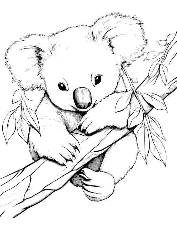 Desenho de Coala Desenho Colorir Imprimir 06