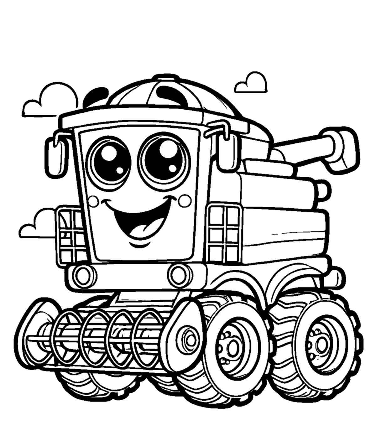 Desenho de Colheitadeira Desenho Colorir Imprimir 01