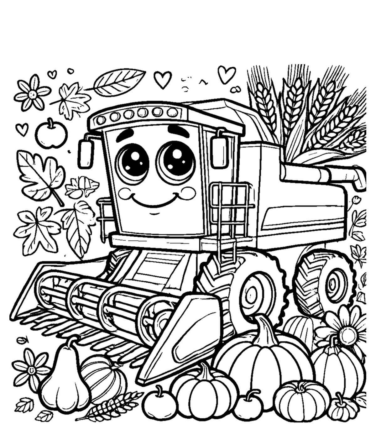 Desenho de Colheitadeira Desenho Colorir Imprimir 02