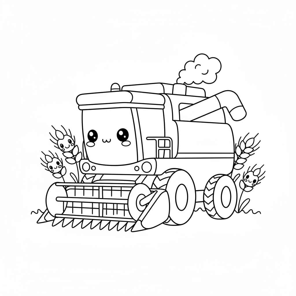 Desenho de Colheitadeira Desenho Colorir Imprimir 12