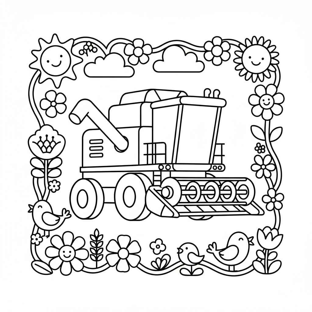 Desenho de Colheitadeira Desenho Colorir Imprimir 18