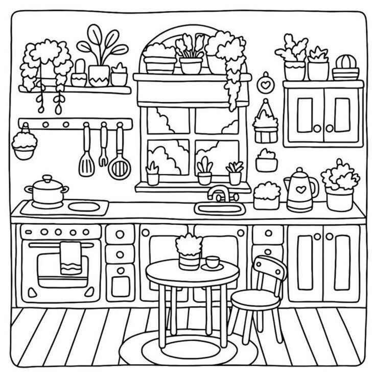 Desenho de Cozinha Desenho Colorir Imprimir 01