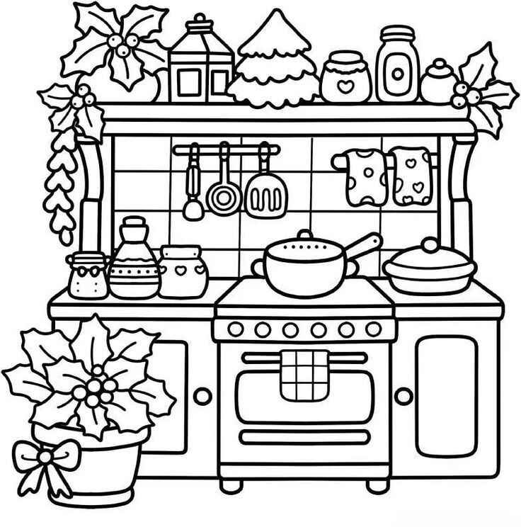Desenho de Cozinha Desenho Colorir Imprimir 06