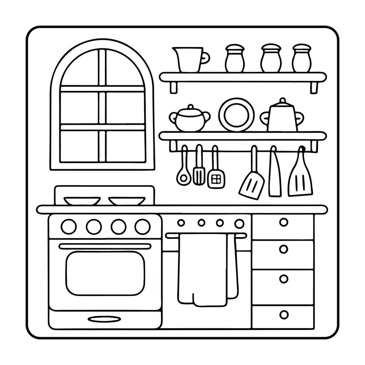 Desenho de Cozinha Desenho Colorir Imprimir 08