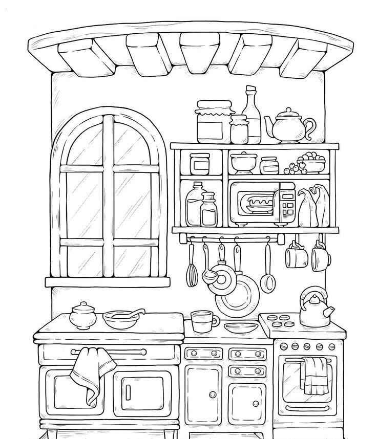 Desenho de Cozinha Desenho Colorir Imprimir 09