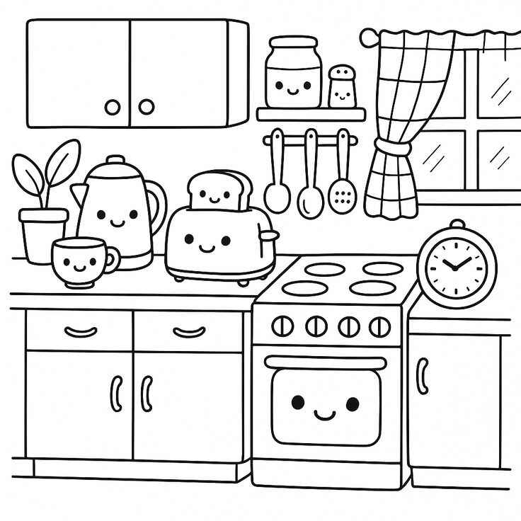 Desenho de Cozinha Desenho Colorir Imprimir 10