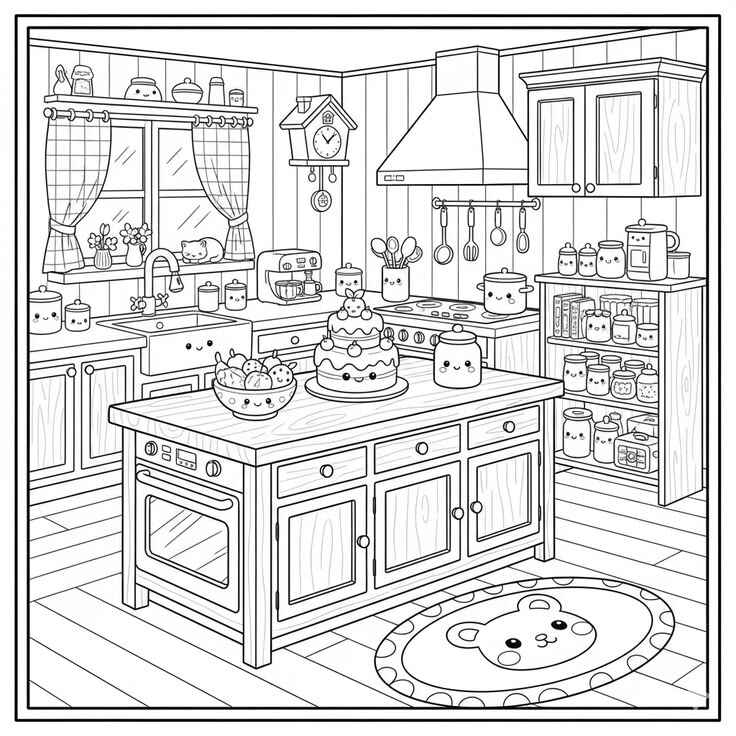 Desenho de Cozinha Desenho Colorir Imprimir 11