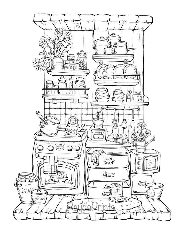 Desenho de Cozinha Desenho Colorir Imprimir 12
