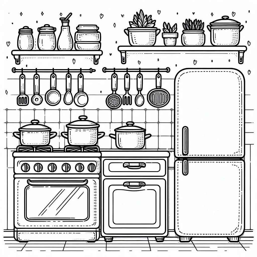 Desenho de Cozinha Desenho Colorir Imprimir 16