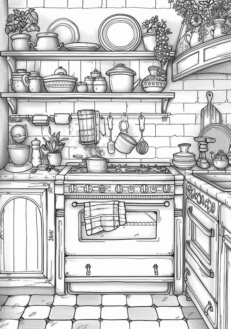 Desenho de Cozinha Desenho Colorir Imprimir 19