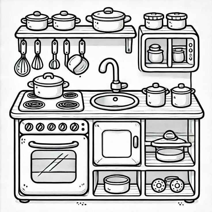 Desenho de Cozinha Desenho Colorir Imprimir 21