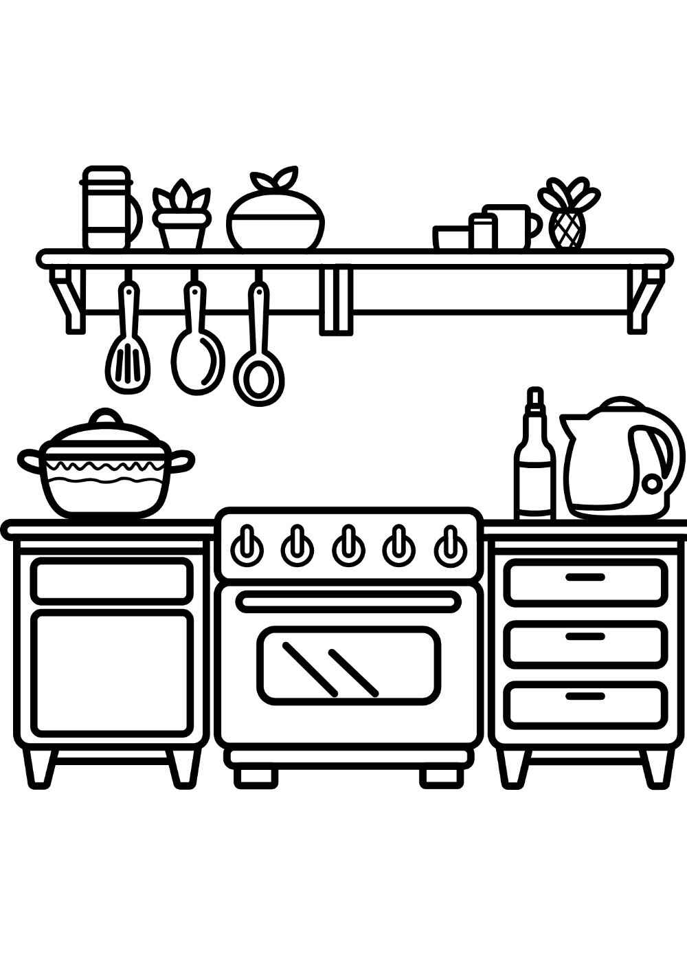 Desenho de Cozinha Desenho Colorir Imprimir 22