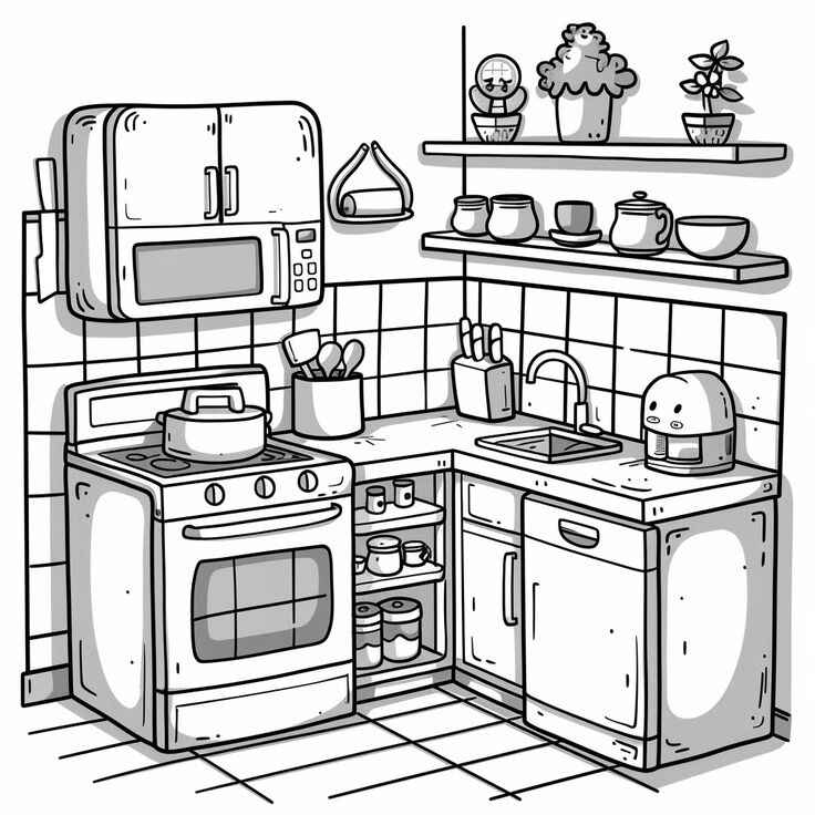 Desenho de Cozinha Desenho Colorir Imprimir 23