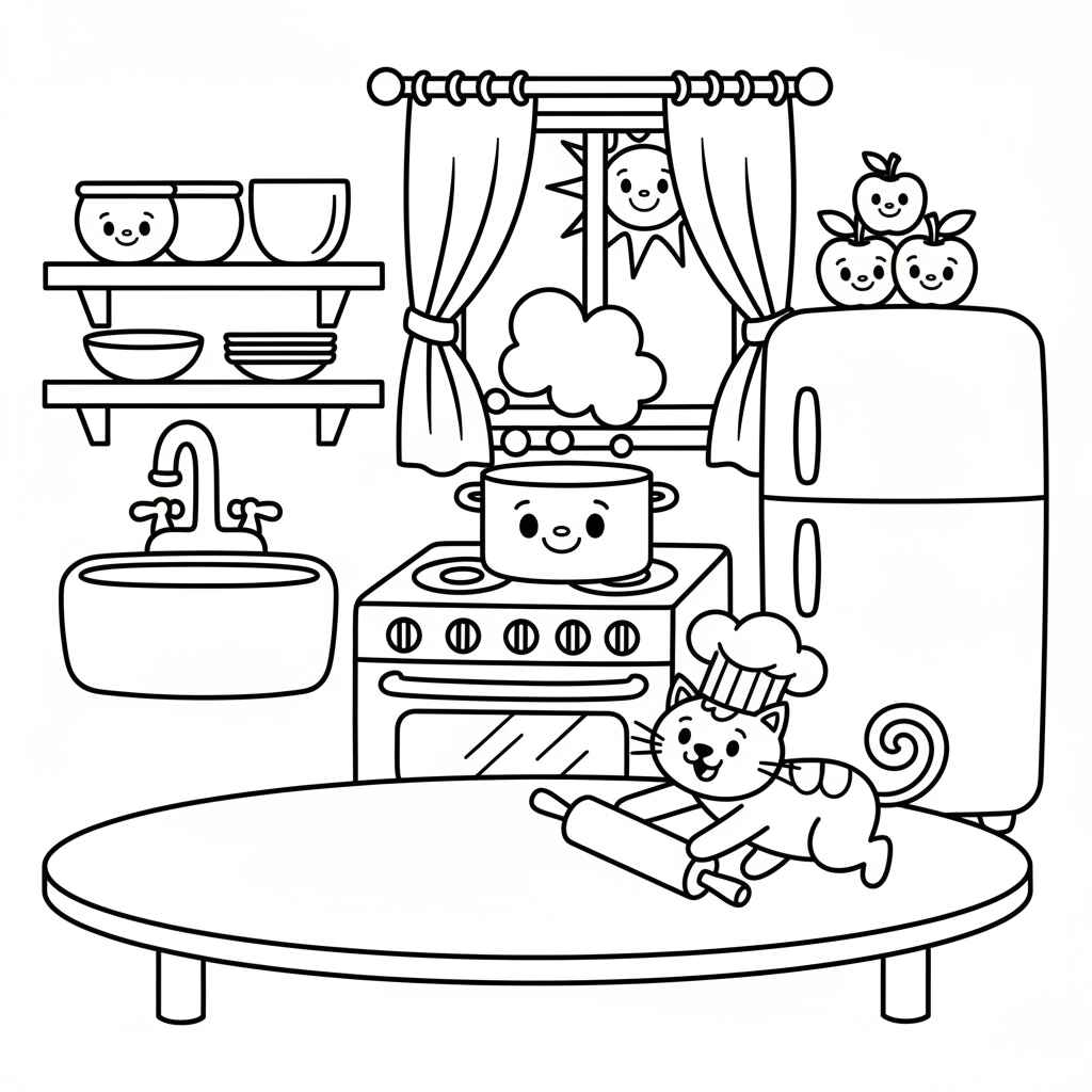 Desenho de Cozinha Desenho Colorir Imprimir 27