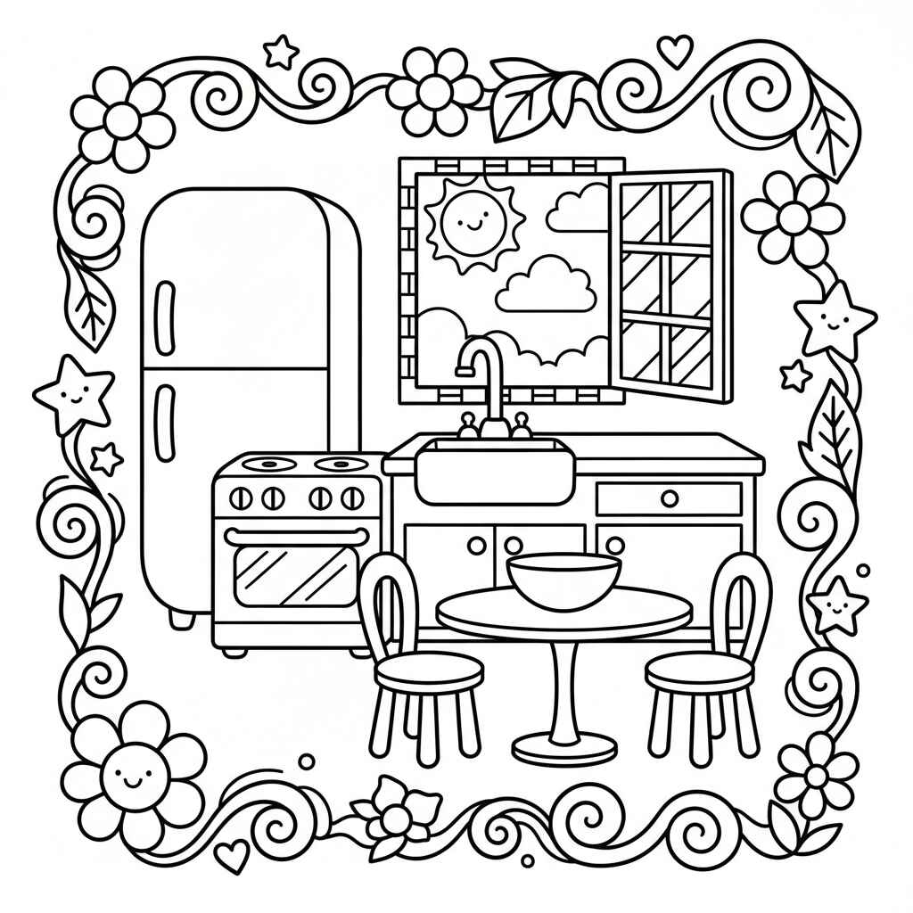 Desenho de Cozinha Desenho Colorir Imprimir 30