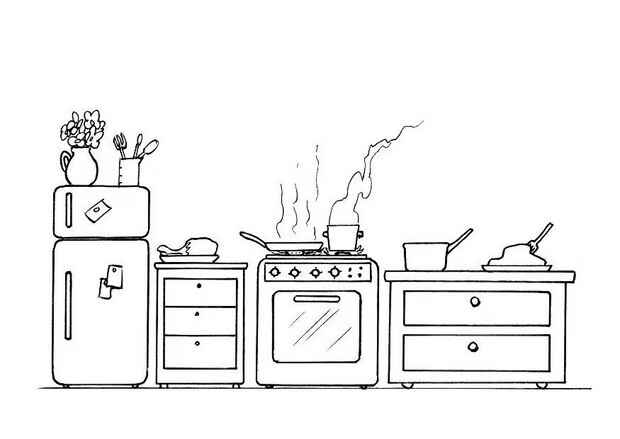 Desenho de Cozinha Desenho Colorir Imprimir 31