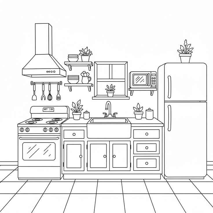 Desenho de Cozinha Desenho Colorir Imprimir 33