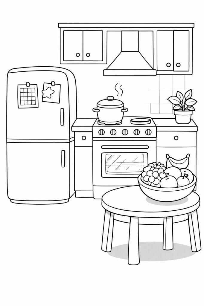 Desenho de Cozinha Desenho Colorir Imprimir 37