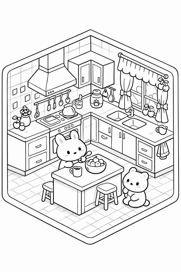 Desenho de Cozinha Desenho Colorir Imprimir 38