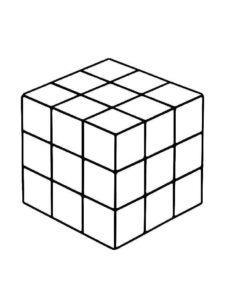 Desenho de Cubo Magico Para Colorir Imprimir