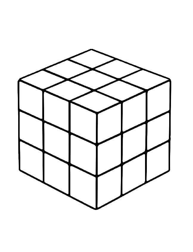 Desenho de Cubo Magico Para Colorir Imprimir