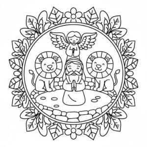 Desenho de Daniel Na Cova Dos Leoes Desenho Colorir Imprimir 14