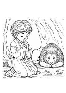 Desenho de Daniel Na Cova Dos Leoes Desenho Colorir Imprimir 15