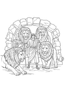 Desenho de Daniel Na Cova Dos Leoes Desenho Colorir Imprimir 16