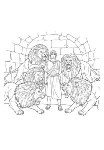 Desenho de Daniel Na Cova Dos Leoes Desenho Colorir Imprimir 17