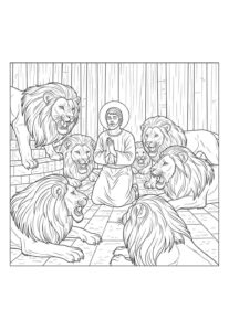 Desenho de Daniel Na Cova Dos Leoes Desenho Colorir Imprimir 19