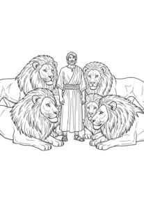 Desenho de Daniel Na Cova Dos Leoes Desenho Colorir Imprimir 20