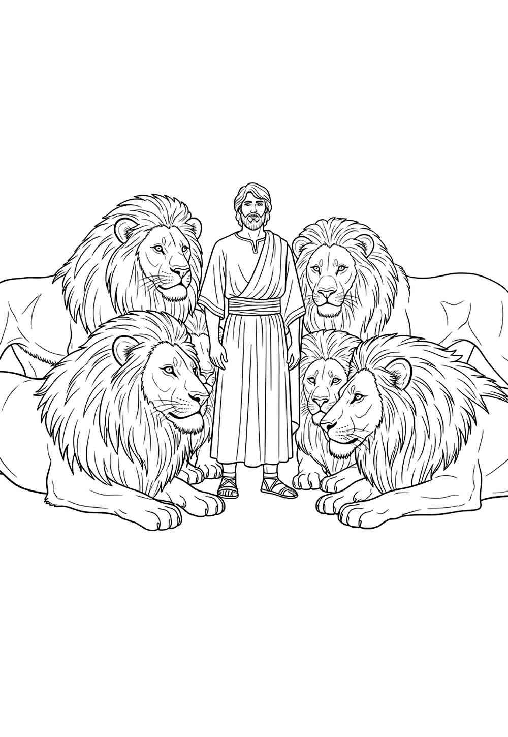 Desenho de Daniel Na Cova Dos Leoes Desenho Colorir Imprimir 20