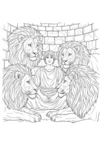 Desenho de Daniel Na Cova Dos Leoes Desenho Colorir Imprimir 23