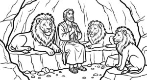 Desenho de Daniel Na Cova Dos Leoes Desenho Colorir Imprimir 25