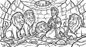 Desenho de Daniel Na Cova Dos Leoes Desenho Colorir Imprimir 26