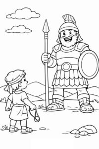 Desenho de Davi E Golias Desenho Colorir Imprimir 02