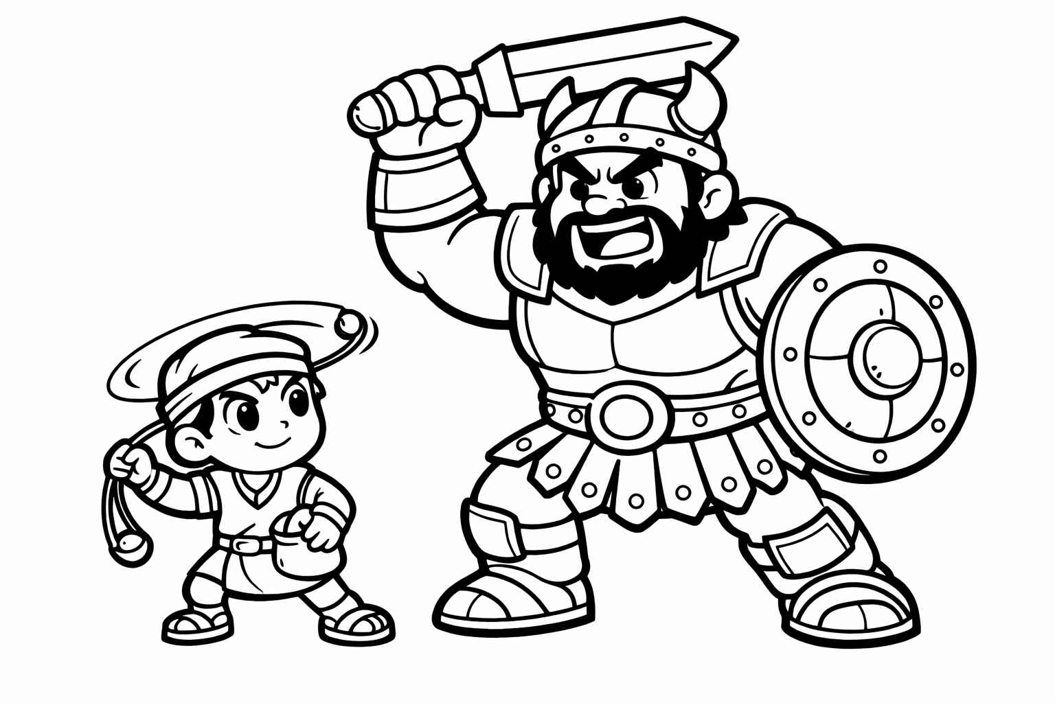 Desenho de Davi E Golias Desenho Colorir Imprimir 06