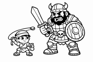 Desenho de Davi E Golias Desenho Colorir Imprimir 07