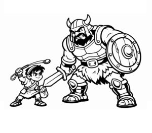 Desenho de Davi E Golias Desenho Colorir Imprimir 08