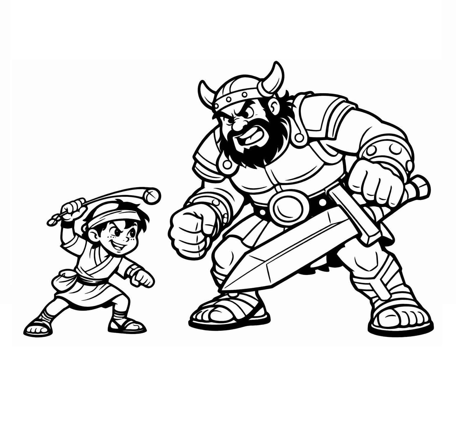 Desenho de Davi E Golias Desenho Colorir Imprimir 13