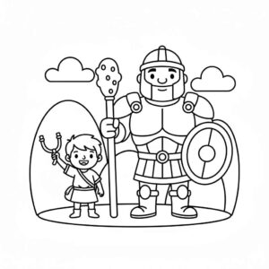 Desenho de Davi E Golias Desenho Colorir Imprimir 15