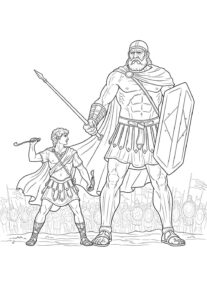 Desenho de Davi E Golias Desenho Colorir Imprimir 16