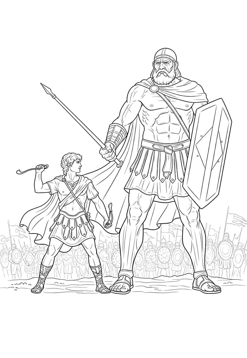 Desenho de Davi E Golias Desenho Colorir Imprimir 16