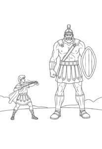 Desenho de Davi E Golias Desenho Colorir Imprimir 18