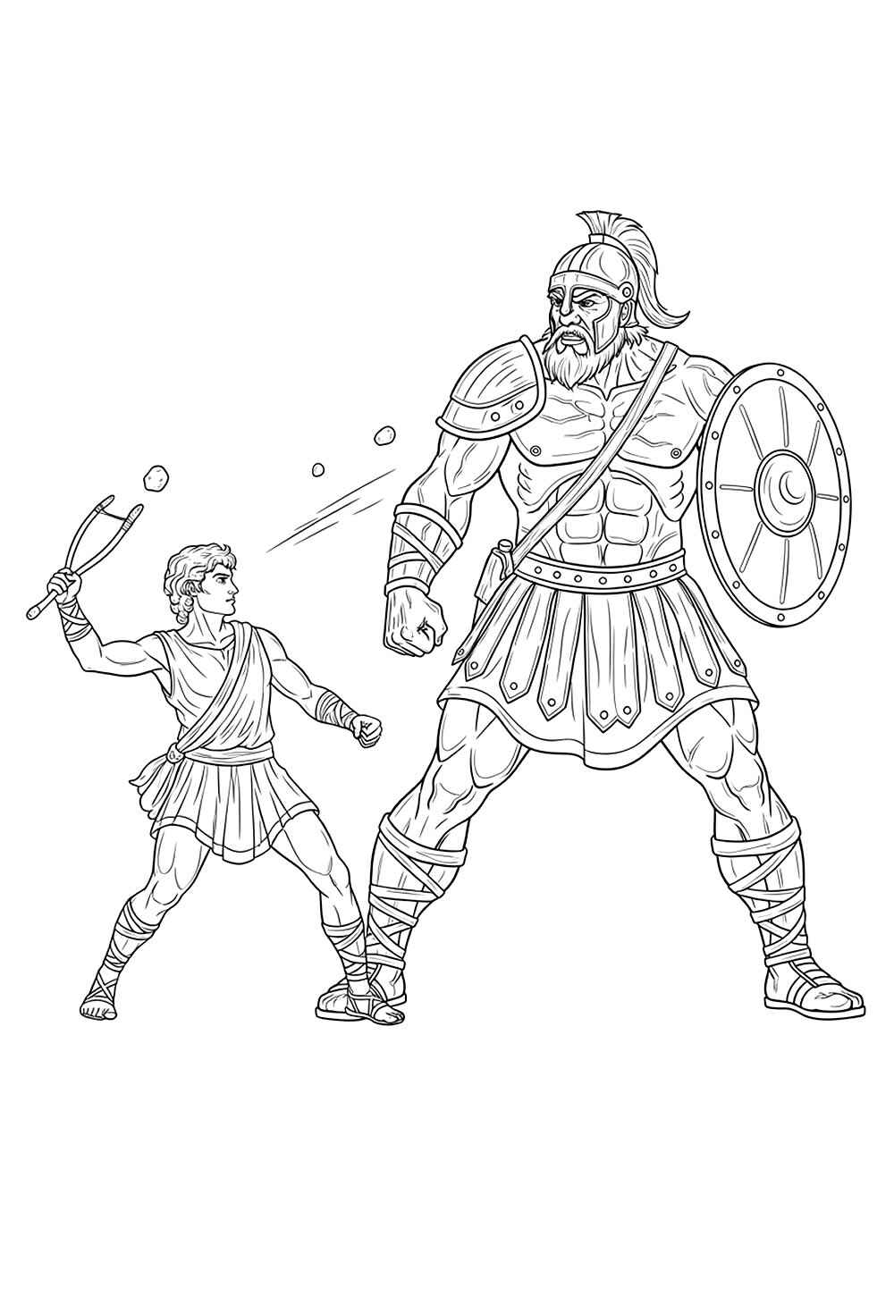 Desenho de Davi E Golias Desenho Colorir Imprimir 20