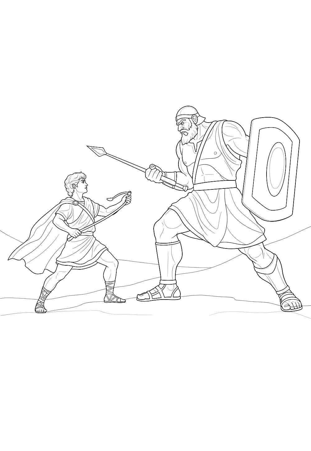 Desenho de Davi E Golias Desenho Colorir Imprimir 21