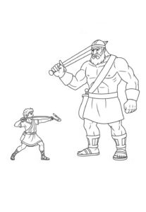 Desenho de Davi E Golias Desenho Colorir Imprimir 23